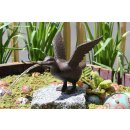 Wasserspeier Ente startend, Guß,  mit Elektro-Pumpe