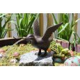 Wasserspeier Ente startend, Guß,  mit Elektro-Pumpe