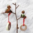 Gartenstecker Vogelfutterhalter aus Metall am Stab, kein Rost, braun lackiert...