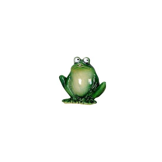 Wasserspeier Frosch dunkelgrün  16 cm, mit Elektro-Pumpe