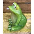 Wasserspeier Frosch dunkelgrün  16 cm, mit Elektro-Pumpe