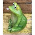 Wasserspeier Frosch dunkelgrün  16 cm, mit Elektro-Pumpe