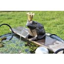 powershop11 Wasserspeier Froschkönig Guß 13 cm mit Solarpumpe