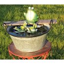 powershop11 Wasserspeier Frosch 16 cm dk.grün mit Solarpumpe Solaris 170