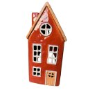 Lichthaus Helgoland, H 23 cm, B 10,5 cm, Haus zum Beleuchten, Farbe  orange