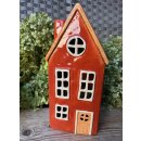 Lichthaus Helgoland, H 23 cm, B 10,5 cm, Haus zum Beleuchten, Farbe  orange