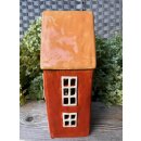 Lichthaus Helgoland, H 23 cm, B 10,5 cm, Haus zum Beleuchten, Farbe  orange