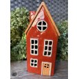 Lichthaus Helgoland, H 23 cm, B 10,5 cm, Haus zum Beleuchten, Farbe  orange