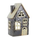 Keramikhaus Windlicht Ammersee, Blau-Violett, 12 x 9 x...