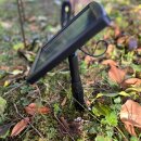Wasserspeier Ente Guss startend 17 cm mit Solarpumpe und Trockenlaufschutz